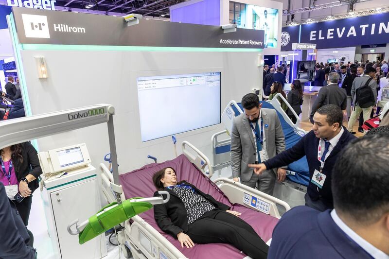 DUBAI, UNITED ARAB EMIRATES. 28 JANUARY 2020. General image from the show floor of Arab Health held this week at Dubai World Trade Center. (Photo: Antonie Robertson/The National) Journalist: Nick Webster. Section: National.

