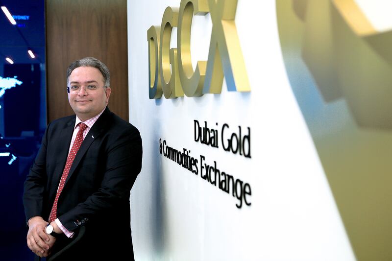 Gaurang Desai, acting chief executive of Dubai Gold and Commodities Exchange (DGCX) at his office in Dubai. Ravindranath K / The National

 