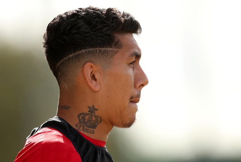 Liverpool's Roberto Firmino during training. Reuters