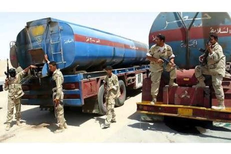 Iraq has been a haven for oil smugglers. Above, security forces thwart a smuggling attempt.