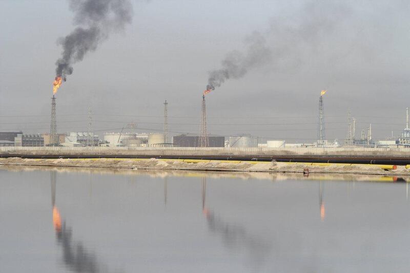 A lake of oil at Al-Sheiba oil refinery in the southern Iraq city of Basra. Essam Al-Sudani / Reuters