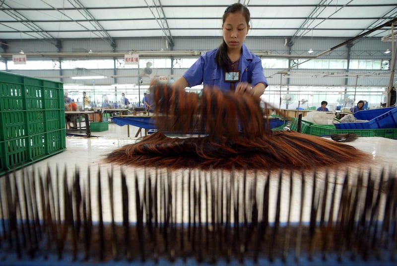 Some of the hairpieces are sold in southwest China's Sichuan province. AFP