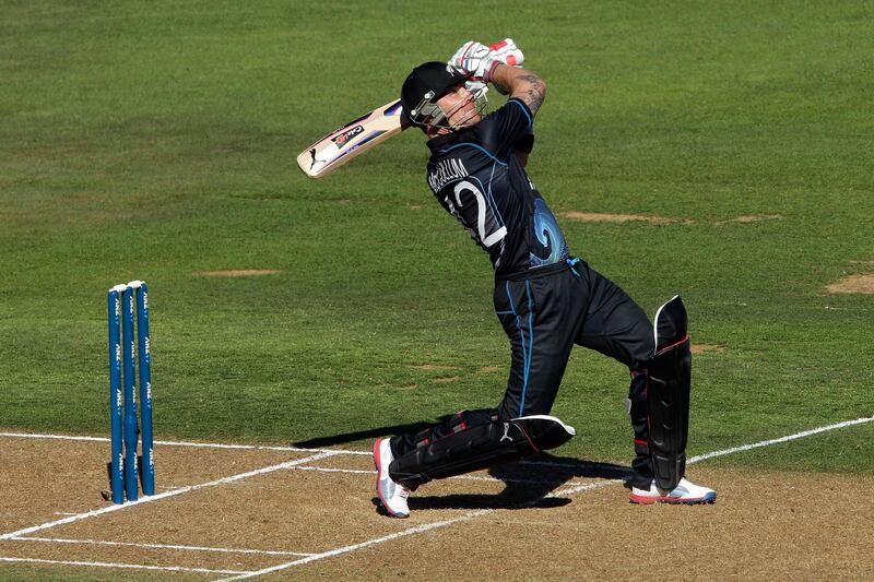 NAPIER, NEW ZEALAND - FEBRUARY 20:  Brendon McCullum of New Zealand bat during the second match of the international Twenty20 series between New Zealand and England at McLean Park on February 20, 2013 in Napier, New Zealand.  (Photo by Hagen Hopkins/Getty Images)