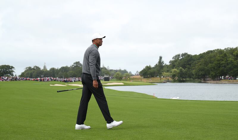 Tiger Woods waits to play his second shot at the first hole at Adare Manor in Limerick, Ireland. Getty Images