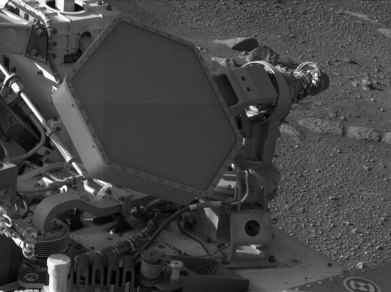 NASA's Mars Perseverance rover as it acquired this image using its onboard Left Navigation Camera (Navcam).  AFP