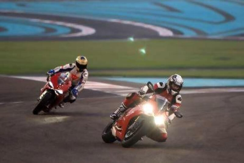 The Ducati Riding Experience in Abu Dhabi was the first time the school was held beyond Europe and the first time the entire Yas Marina Circuit was used by motorcycles at night. Ravindranath K / The National