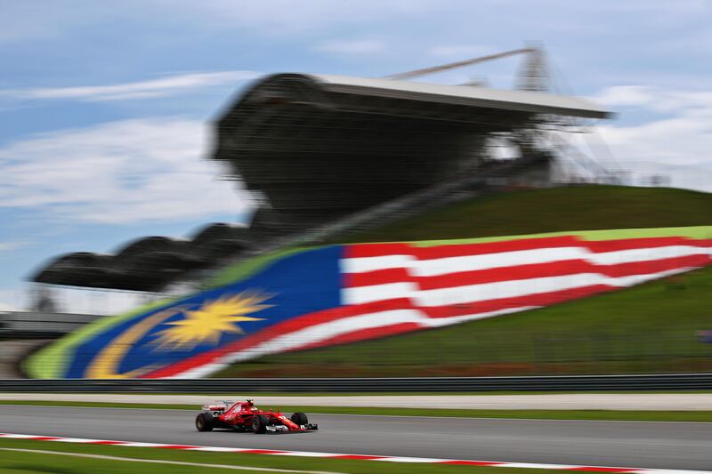 KUALA LUMPUR, MALAYSIA - SEPTEMBER 30: Kimi Raikkonen of Finland driving the (7) Scuderia Ferrari SF70H on track during final practice for the Malaysia Formula One Grand Prix at Sepang Circuit on September 30, 2017 in Kuala Lumpur, Malaysia.  (Photo by Clive Mason/Getty Images)