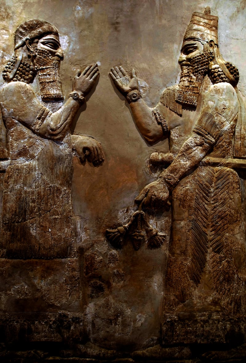 Mesopotamian treasures on display at the Iraqi Museum in Baghdad. The National Museum, known as the Cradle of Civilisation Museum, reopened at the end of February 2009 after its ancient treasures were looted in the aftermath of the US-led invasion in 2003.