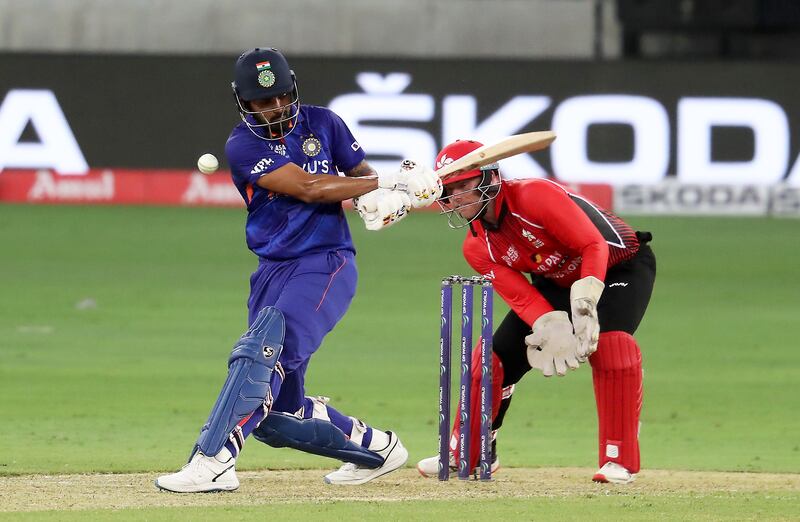 India opener KL Rahul plays a shot during his knock of 36.