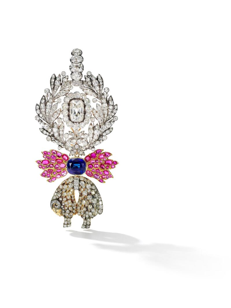 Two jeweled badges of the Order of the Holy Spirit and the Order of the Golden Fleece, both owned by the Duke of Angoulême, which sold respectively for Dh5.9 million and Dh6.1 million