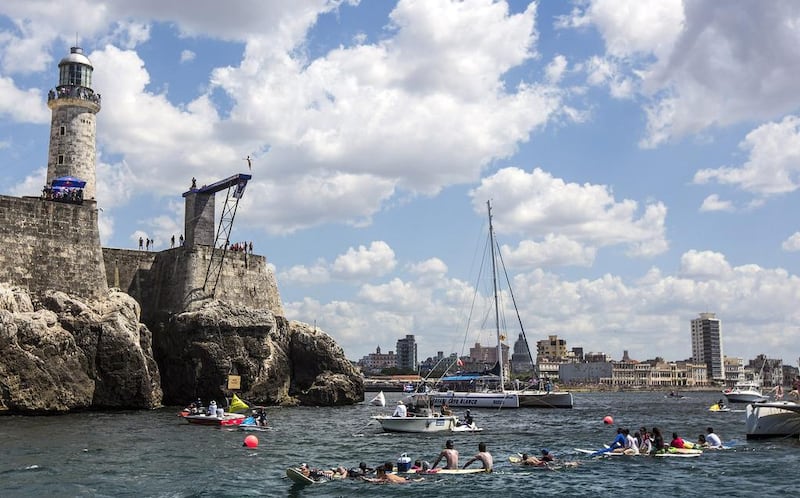 Fourteen international athletes competed in Havana, host for the first event of the Red Bull Cliff Diving World Series in 2014. Courtesy Red Bull via Getty Images