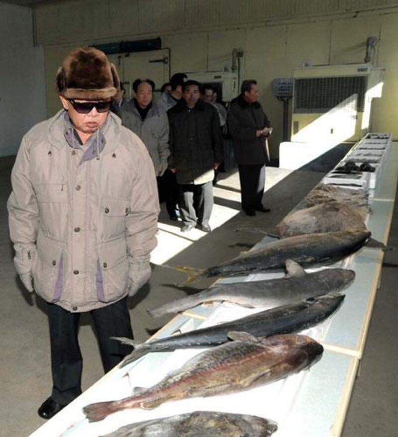 The health of Kim Jong II has received international attention. Mr Kim inspects a fishery in Kumya county.
