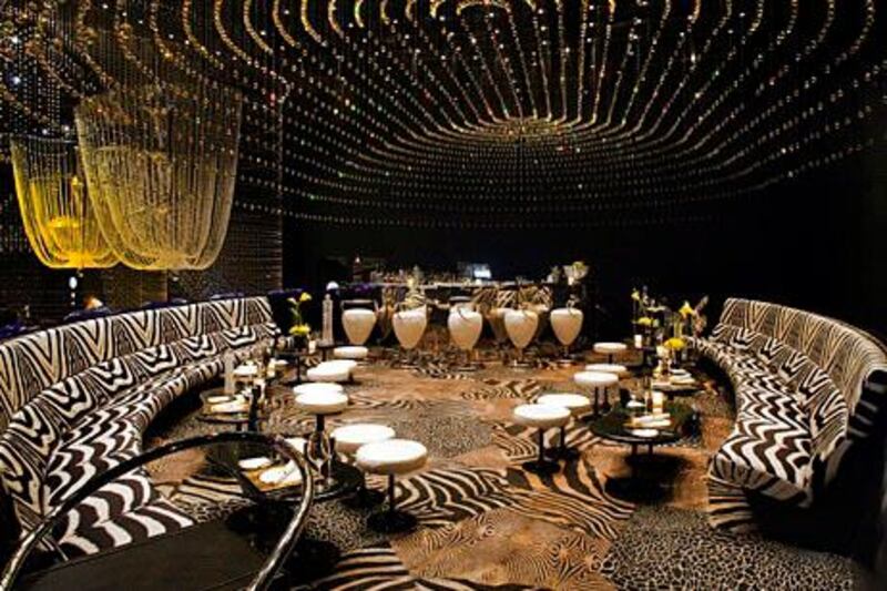 The interior of the Cavalli Club in Dubai, United Arab Emirates. Photo courtesy Cavalli Group