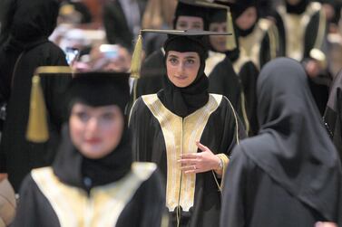 UAE students take part in a graduation ceremony. Leslie Pableo for the National  