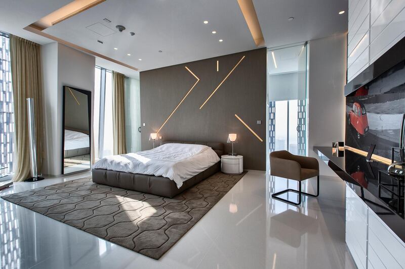 The Paris-themed bedroom. Courtesy LuxuryProperty.com