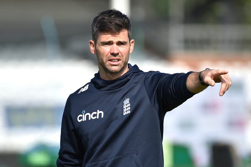 England's James Anderson during practice session in Nottingham om Tuesday.