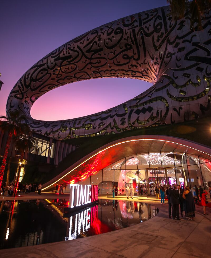 The Time 100 Gala and Impact Awards took place at the Museum of the Future.