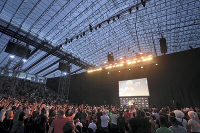 Abu Dhabi, United Arab Emirates - September 06, 2019: Khabib Nurmagomedov is interviewed the day before his fight with Justin Poirier at UFC 242. Friday the 6th of September 2019. Yes Island, Abu Dhabi. Chris Whiteoak / The National