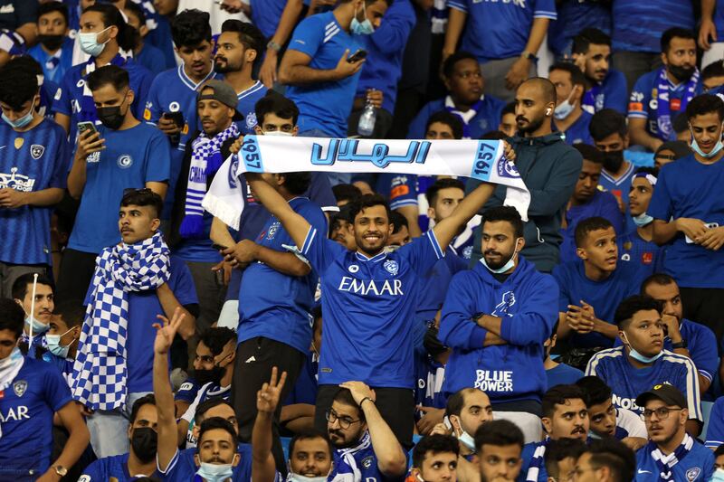 Hilal fans during the game in Riyadh. AFP