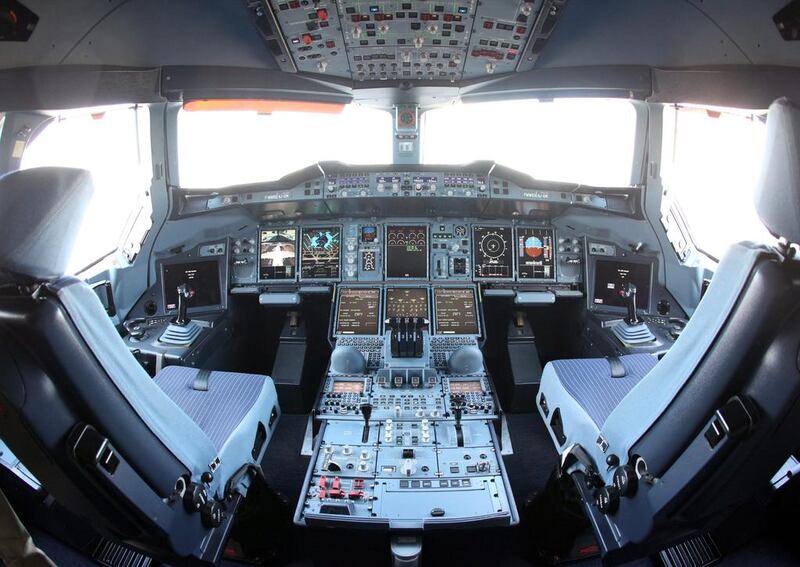 If you feel at home here, the flight deck of an Airbus A380, Etihad may want to hear from you. Chris Ratcliffe / Bloomberg