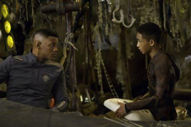 Will Smith, left, and his son Jaden star in Columbia Pictures' After Earth. Photo by Frank Masi