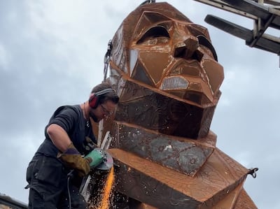 Renowned sculptor Luke Perry is putting the finishing touches on his latest piece. PA