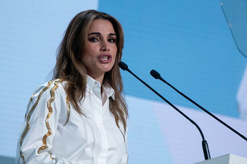 Queen Rania of Jordan spoke in London on Tuesday, asking the CogX audience: 'What good is artificial intelligence if we cannot summon authentic empathy?' Bloomberg