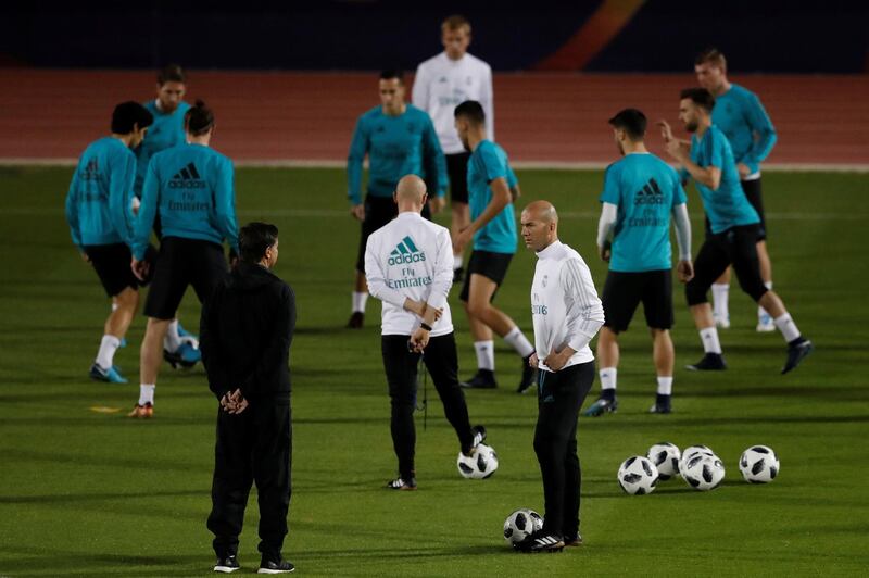 Real Madrid coach Zinedine Zidane during training. Matthew Childs / Reuters