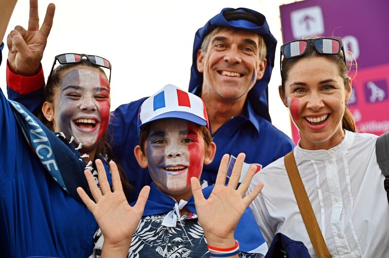 France fans at the Education City Stadium in Doha, Qatar. EPA
