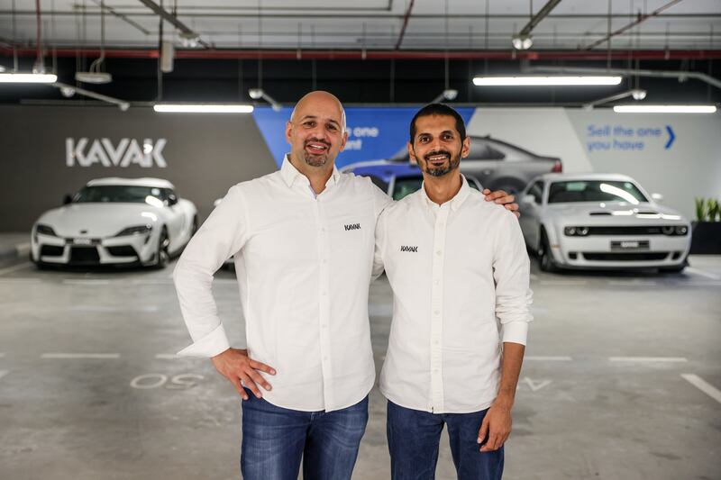 Marwan Chaar, left, and Hassan Al Lawati, the founders of Carzaty, which is now known as Kavak GCC. Photo: Kavak