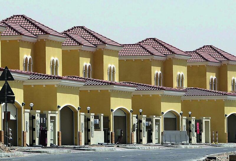 Villas in Jumeirah Park in Dubai. Mario Volpi advises on eviction notice rules. Pawan Singh / The National