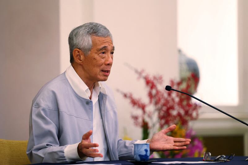 Singapore's Prime Minister Lee Hsien Loong speaks during a press conference after the resignation of two senior lawmakers, at the Istana in Singapore, on July 17. Reuters