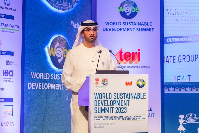 Dr Sultan Al Jaber at the World Sustainable Development Summit hosted by The Energy and Resources Institute (TERI) in New Delhi. Photo: TERI