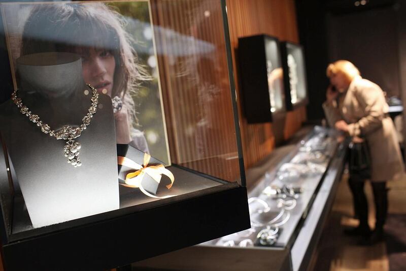 Watches and jewellery on display at a Georg Jensen store in New York City. Spencer Platt / Getty Images