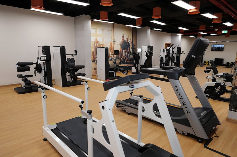 View of the fitness center at the ZOYA Health & Wellbeing Resort in Ajman. Pawan Singh / The National