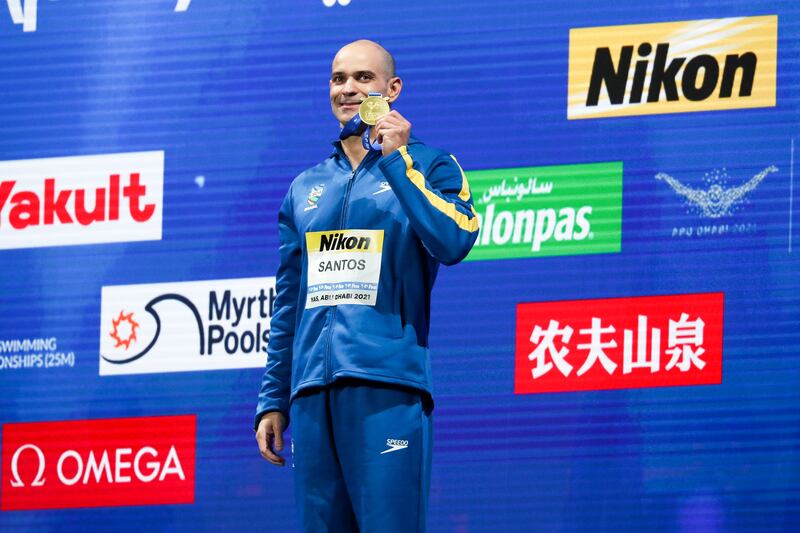 Nicholas Santos won the men's 50m butterfly gold.