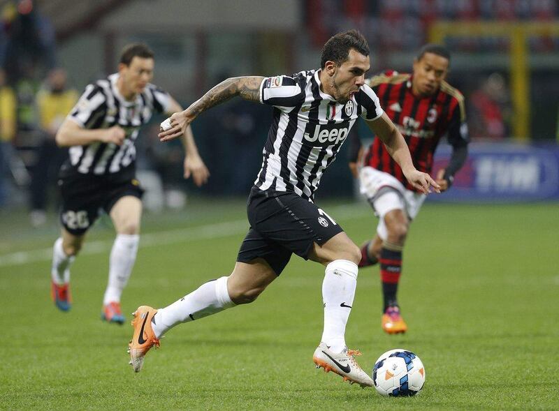 Carlos Tevez scored his Serie A-leading 15th goal for Juventus on Sunday. Stefano Rellandini / Reuters 