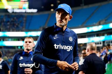 CHARLOTTE, NORTH CAROLINA - JULY 20: Thomas Tuchel, Manager of Chelsea looks on after the Pre-Season Friendly match between Chelsea FC and Charlotte FC at Bank of America Stadium on July 20, 2022 in Charlotte, North Carolina.    Jacob Kupferman / Getty Images / AFP
