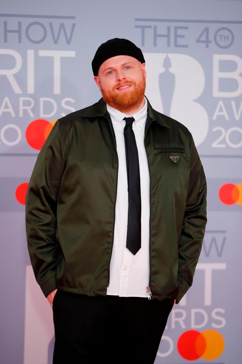 Tom Walker arrives at the Brit Awards 2020 at The O2 Arena on Tuesday, February 18, 2020 in London, England. AFP