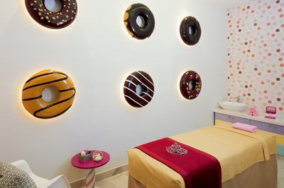 A doughnut-studded treatment room at the children's spa. Photo: Centara Mirage Beach Resort