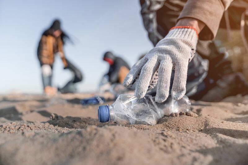 Abu Dhabi's bottle-return programme aims to recycle about 20 million single-use plastic bottles a year. Getty