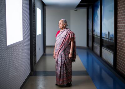 SHARJAH, UNITED ARAB EMIRATES. 16 NOVEMBER 2020. 
Dr Zulekha Daud, 81, chairwoman of the Zulekha Healthcare Group, affectionately known as Mama Zulekha, witnessed not only the birth of a nation but delivered about 10,000 children during her 55-year stay in the Emirates.

She founded two hospitals in Sharjah and Dubai.

(Photo: Reem Mohammed/The National)

Reporter:
Section: