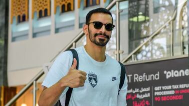 Al Ain player Khalid Al Hashemi leaves for Riyadh along with his teammates for the second leg of their AFC Champions League semi-final against Al Hilal. Photo: Al Ain / X.