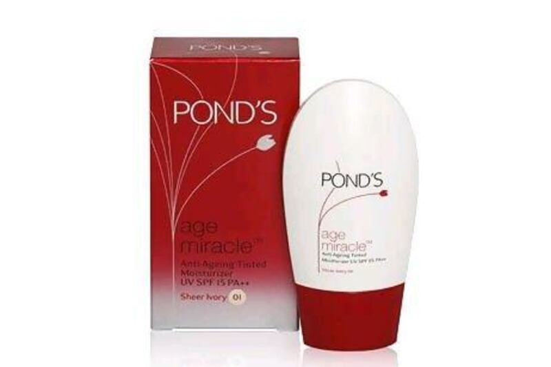 Pond's age miracle tinted moisturiser is a cheap and cheerful addition to your handbag. Courtesy Ponds.