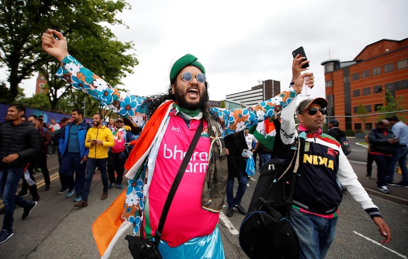 India fans before the match in Manchester. Reuters
