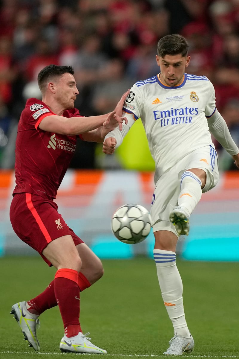 Federico Valverde - 8. Preferred to Rodrygo on the right wing and it proved the right move from Carlo Ancelotti after the Spaniard played the killer pass for Vinicius Jr's winning goal. Beyond the assist, Valverde had a good game. AP
