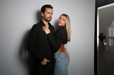 WEST HOLLYWOOD, CALIFORNIA - FEBRUARY 20: (L-R) Scott Disick and Sofia Richie attend Rolla's x Sofia Richie Launch Event at Harriet's Rooftop on February 20, 2020 in West Hollywood, California.   Rachel Murray/Getty Images for Rolla's/AFP