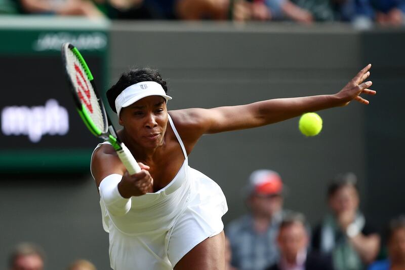 Williams plays a forehand. Getty Images