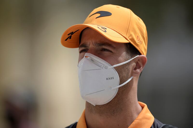 McLaren's Australian driver Daniel Ricciardo arrives ahead of the Bahrain Formula One Grand Prix. AFP