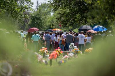 Family and community members attend Amerie Jo Garza's burial service in Uvalde, Texas. AFP